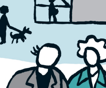 Illustration över bostadsområde. Illustration: Jan Olsson