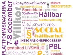 Ordmoln med text om Plattformsdagarna. Illustration: Boverket
