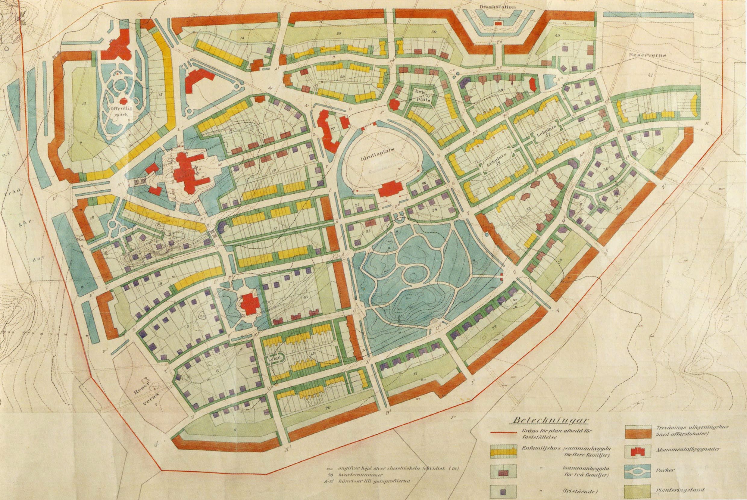 Stadsplan över gamla Enskede