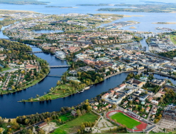 Flygfoto över en stad. Foto: