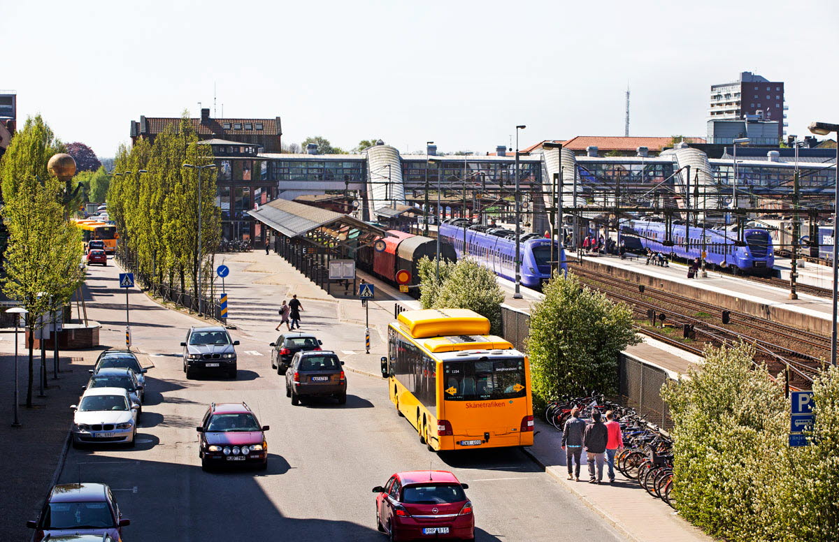 Vy över Hässleholms resecentrum. 