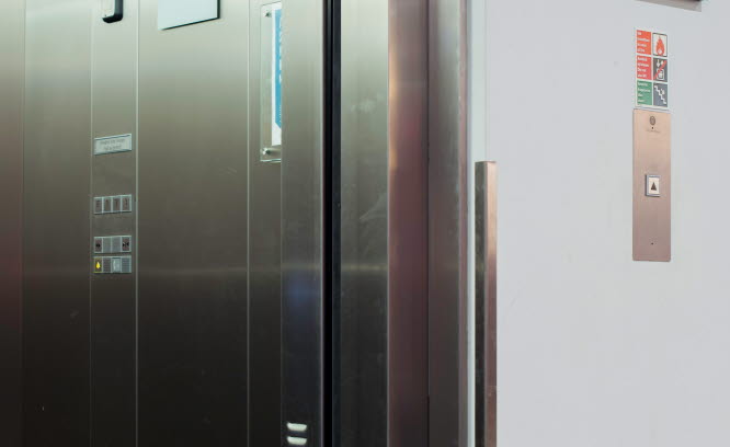 Elevator with open door