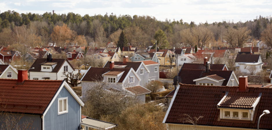 Gata med enfamiljshus.