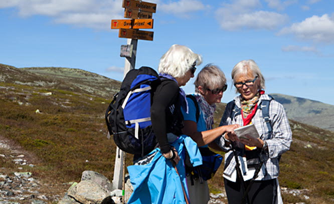 Kvinnor som vandrar. Foto: Peter Kroon