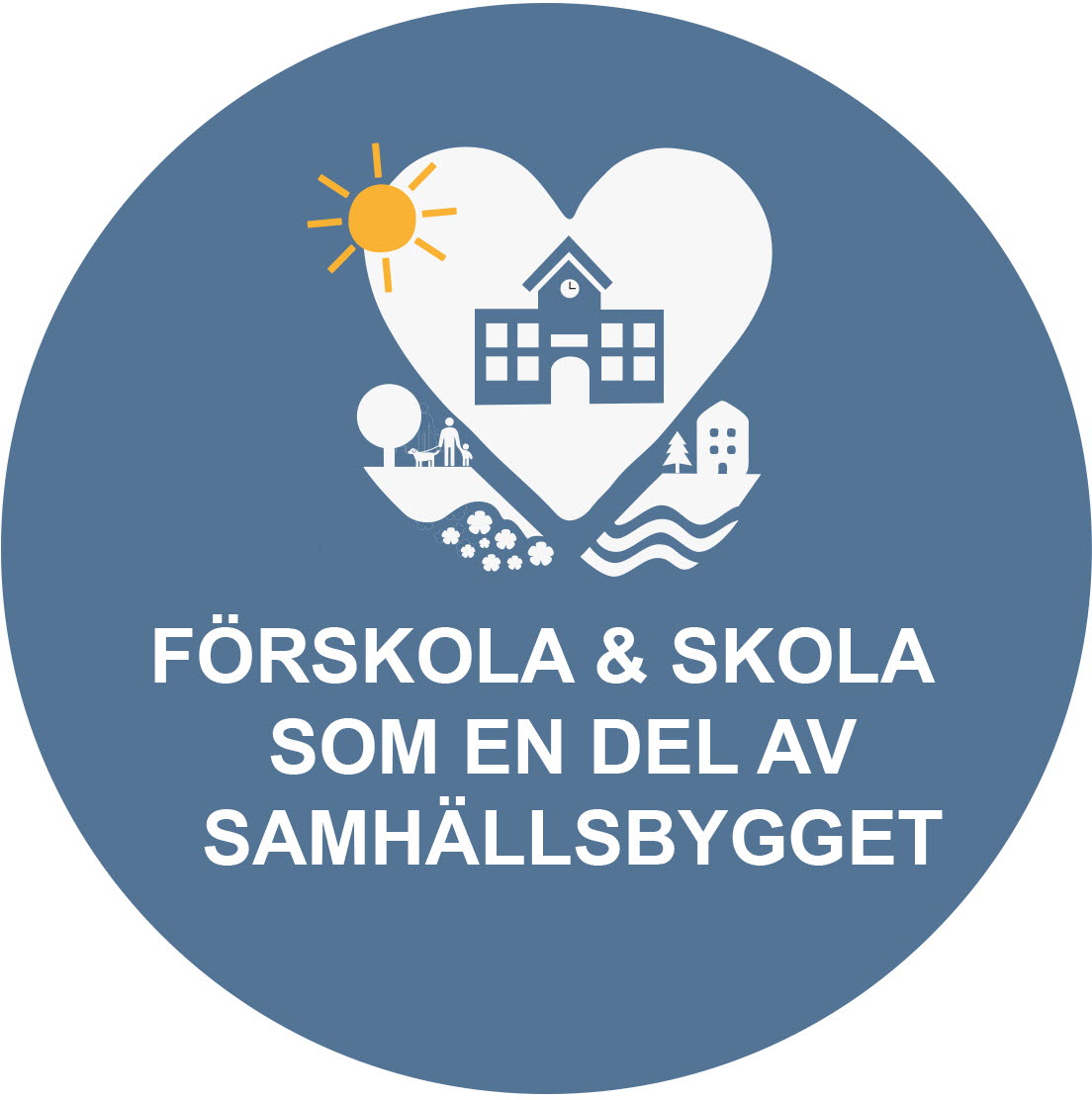 Symbol som illustrerar Förskola & skola som en del av samhällsbygget.